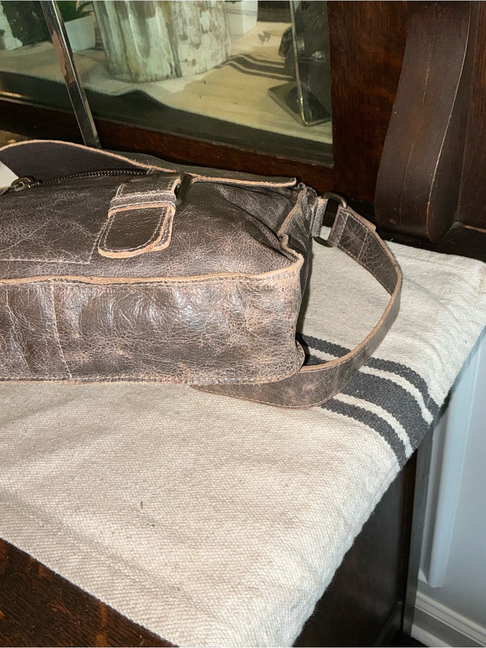 Bed Stu Leather Venice Beach Crossbody Bag Brown Lux Retail $240 - Picture 8 of 11
